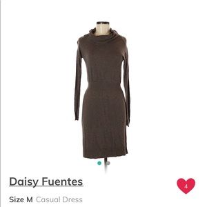 Long sleeve brown sweater dress